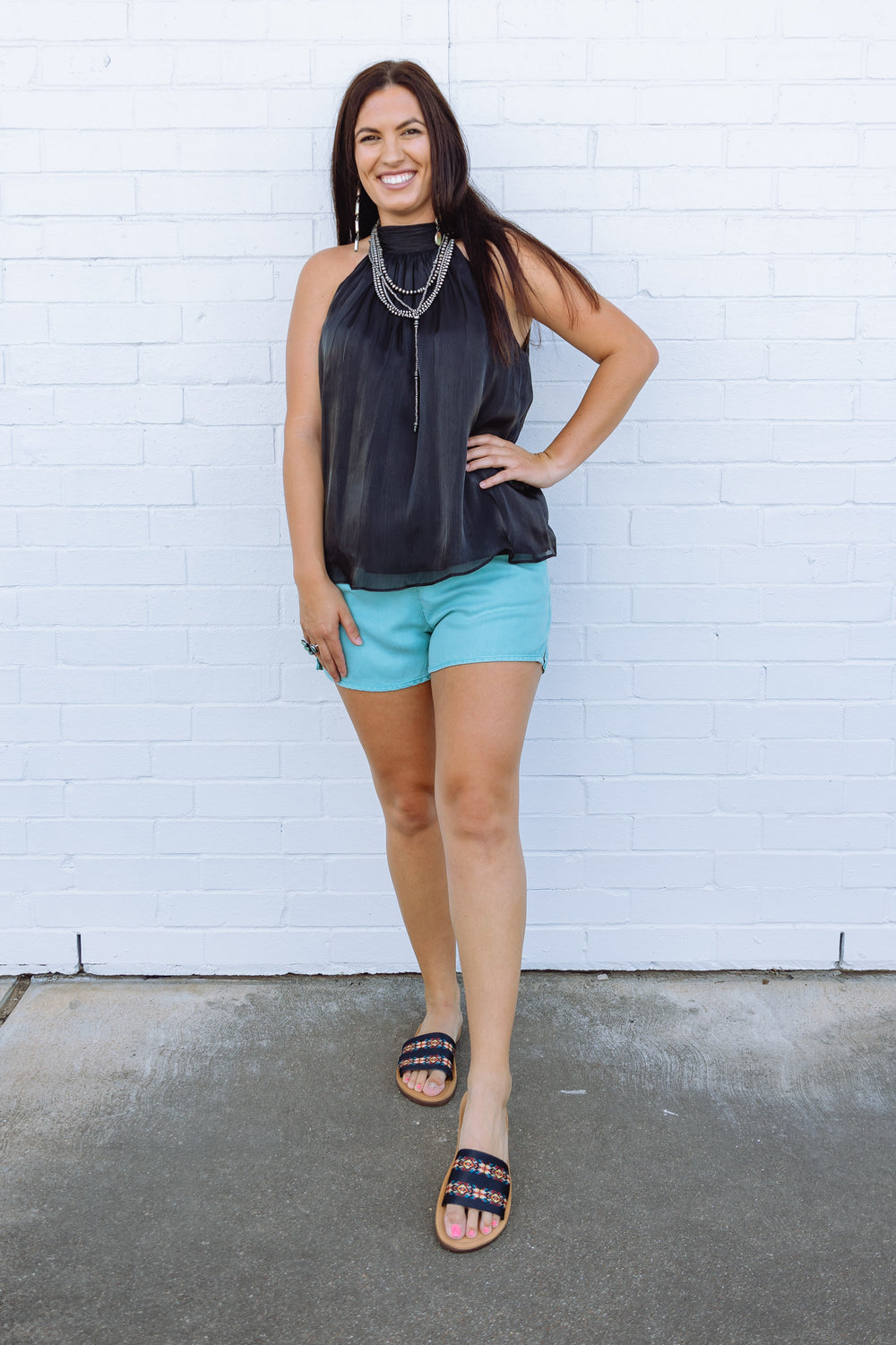 Black Bow Halter Top