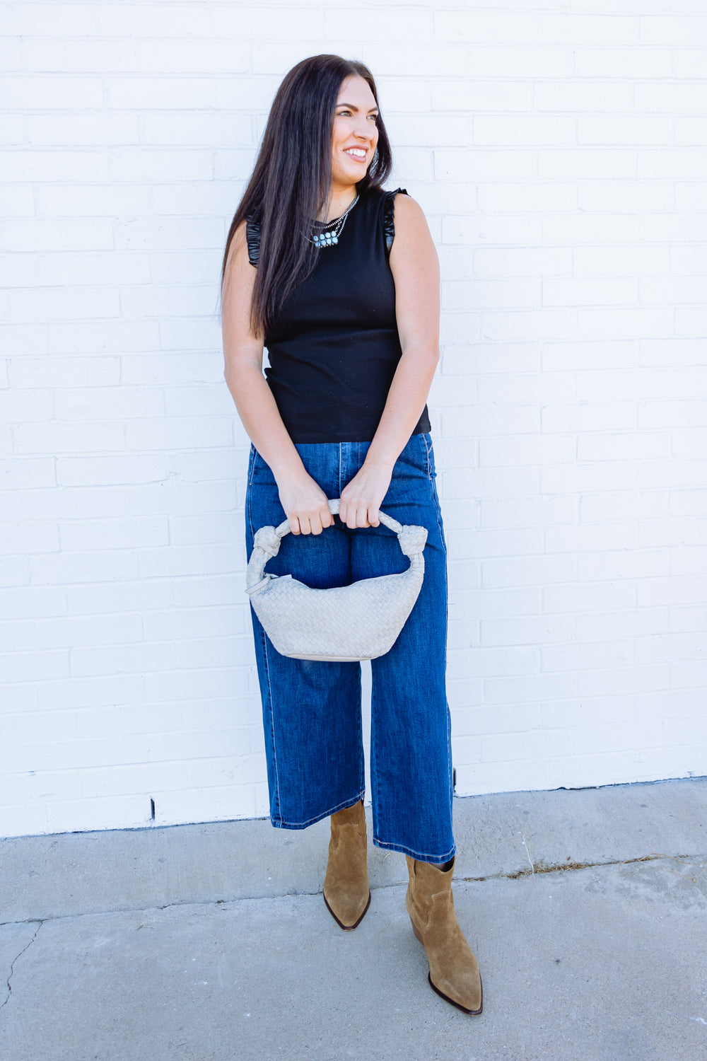 Black Bridget Ruffle Top