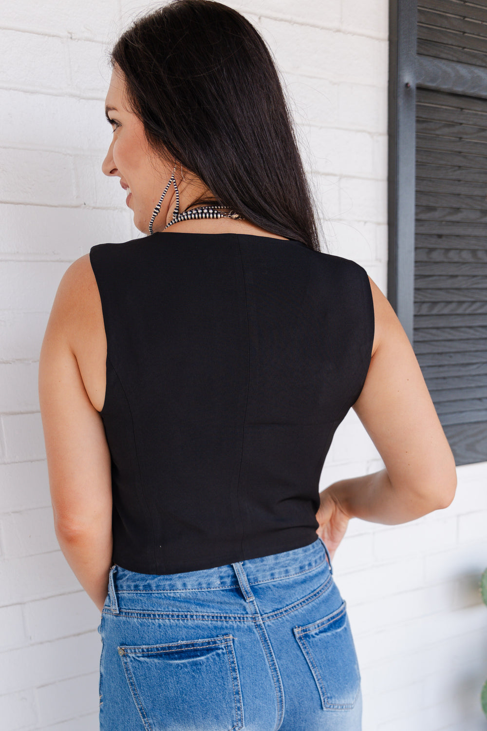 Black Button Up Vest