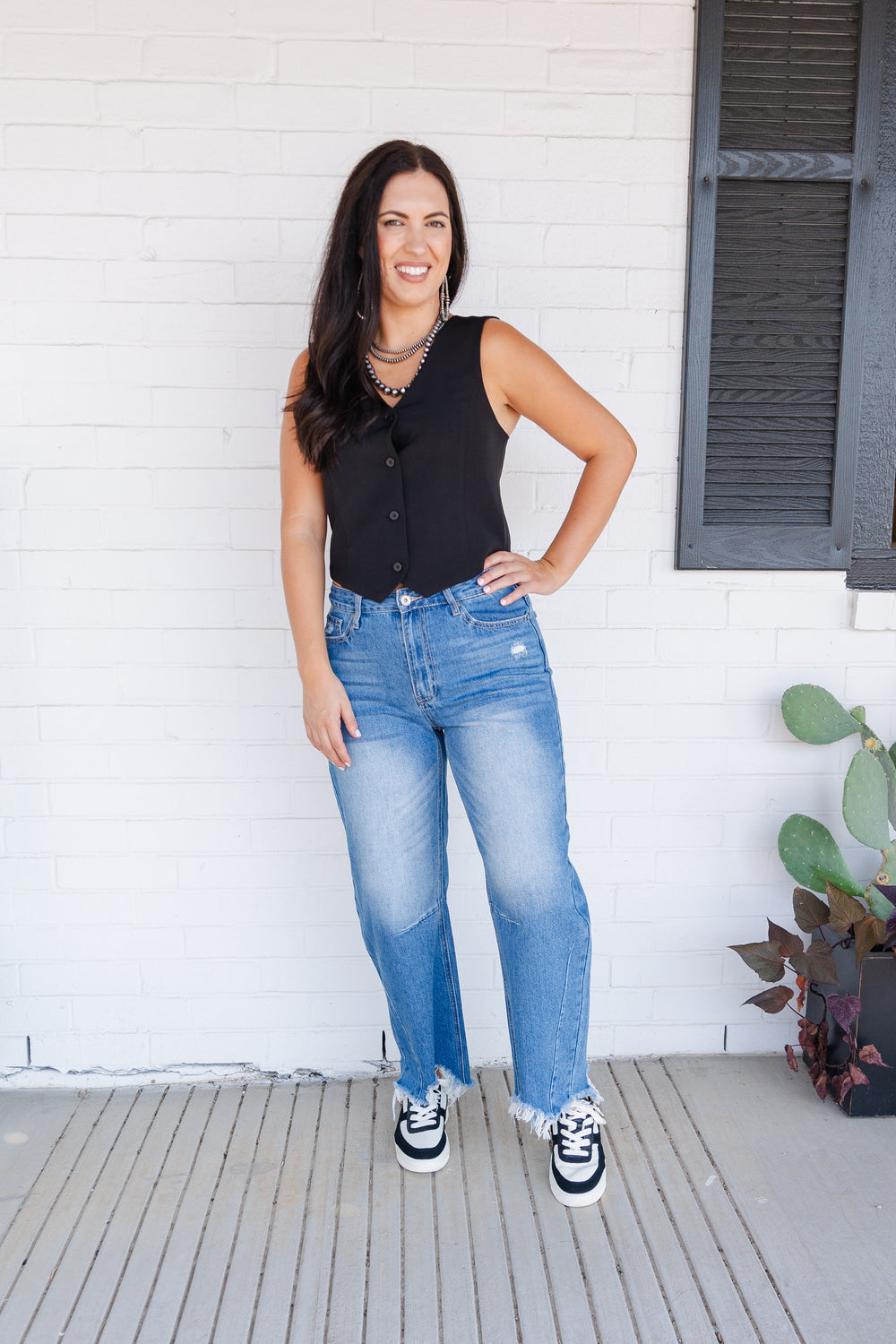 Black Button Up Vest