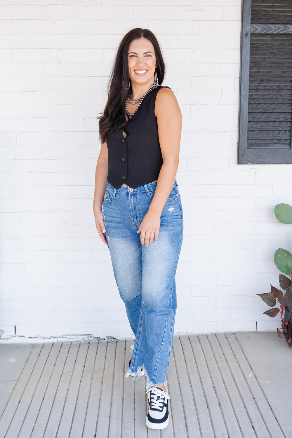 Black Button Up Vest