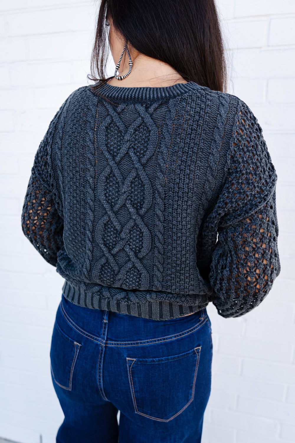 Black Cable Knit Sweater