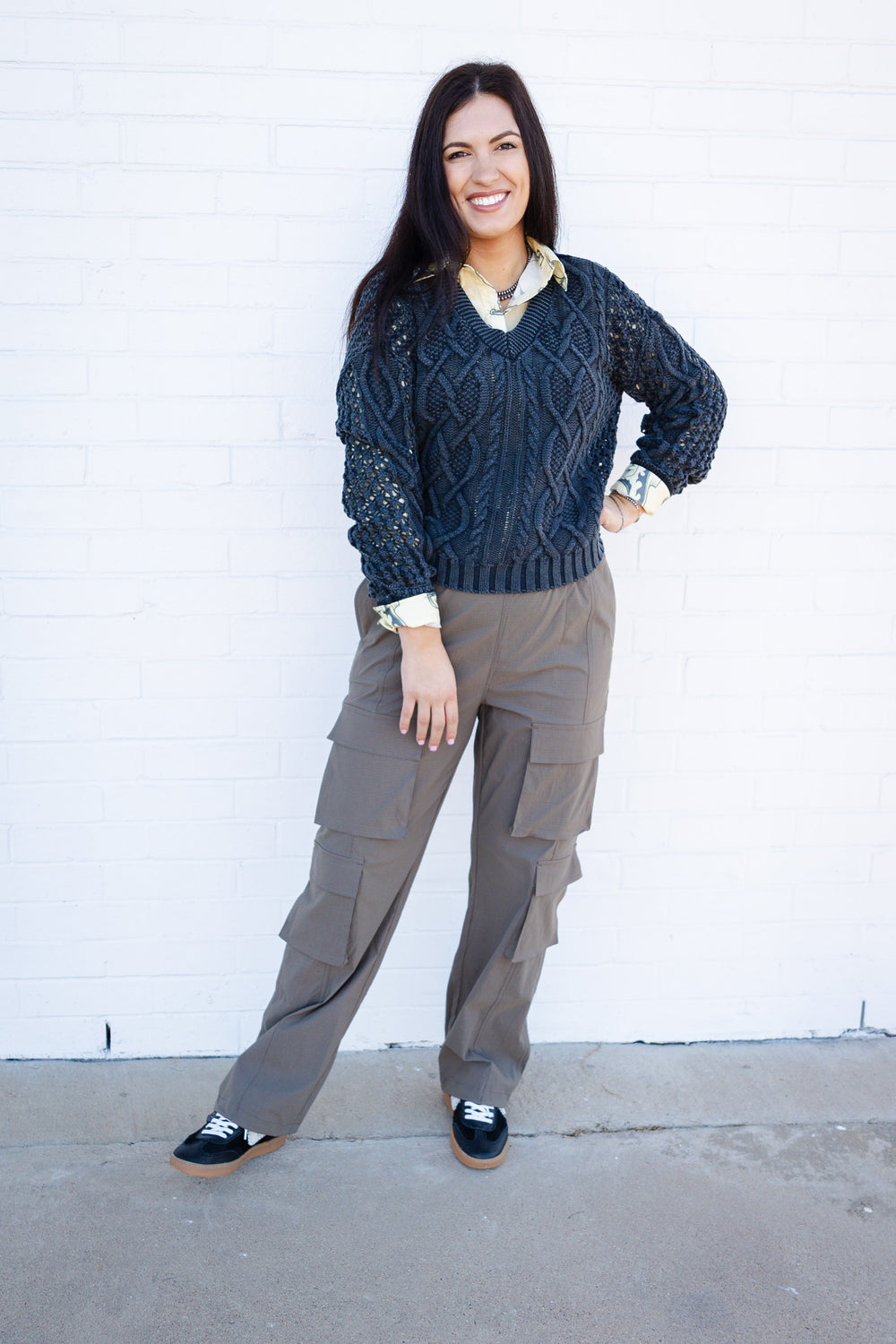 Black Cable Knit Sweater