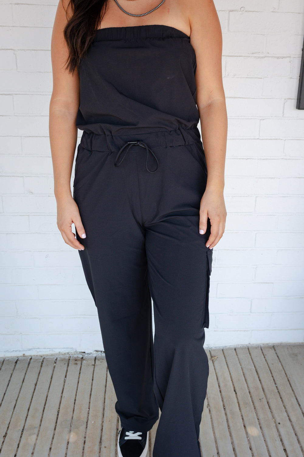 Black Cargo Jumpsuit