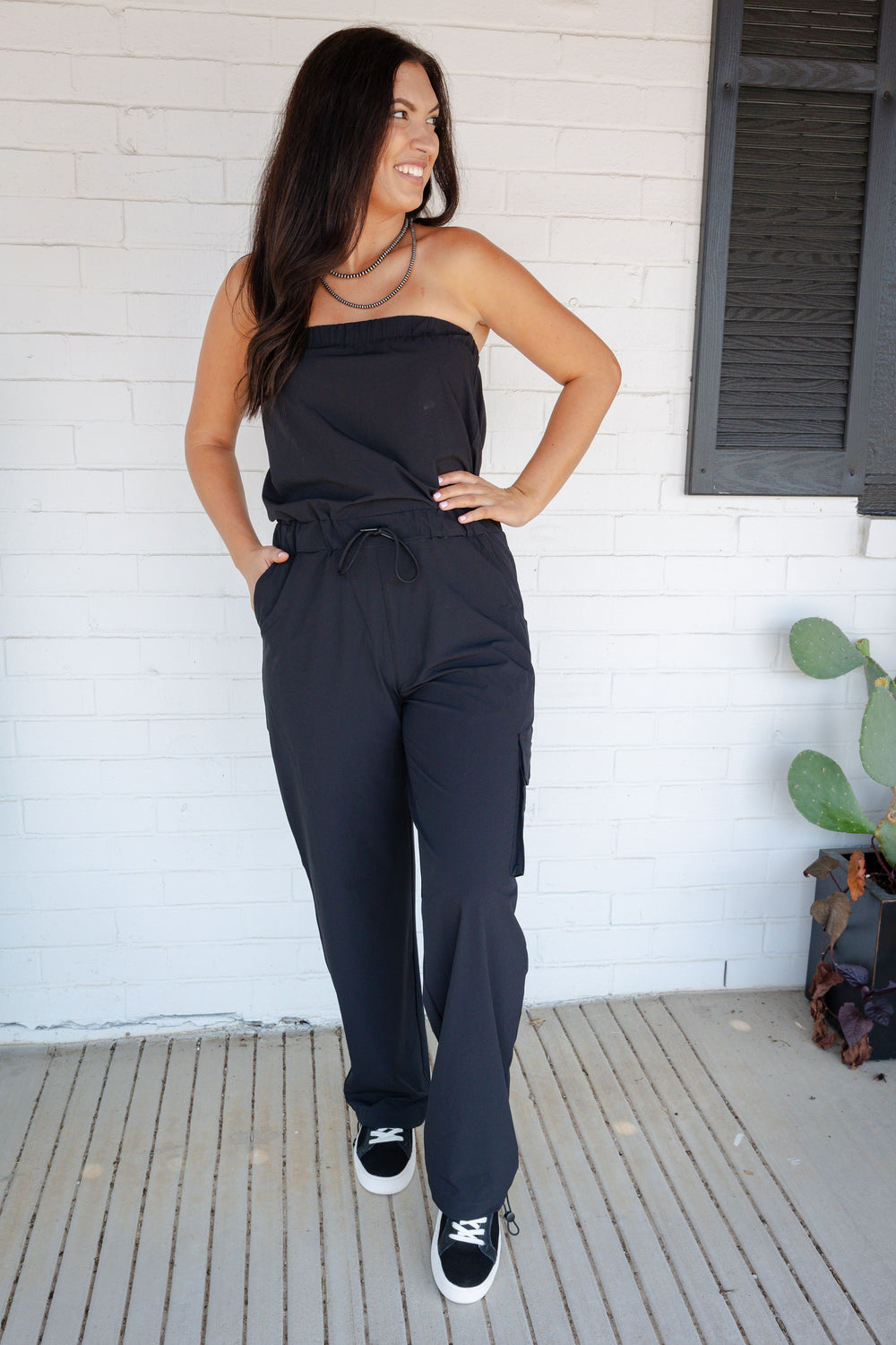 Black Cargo Jumpsuit