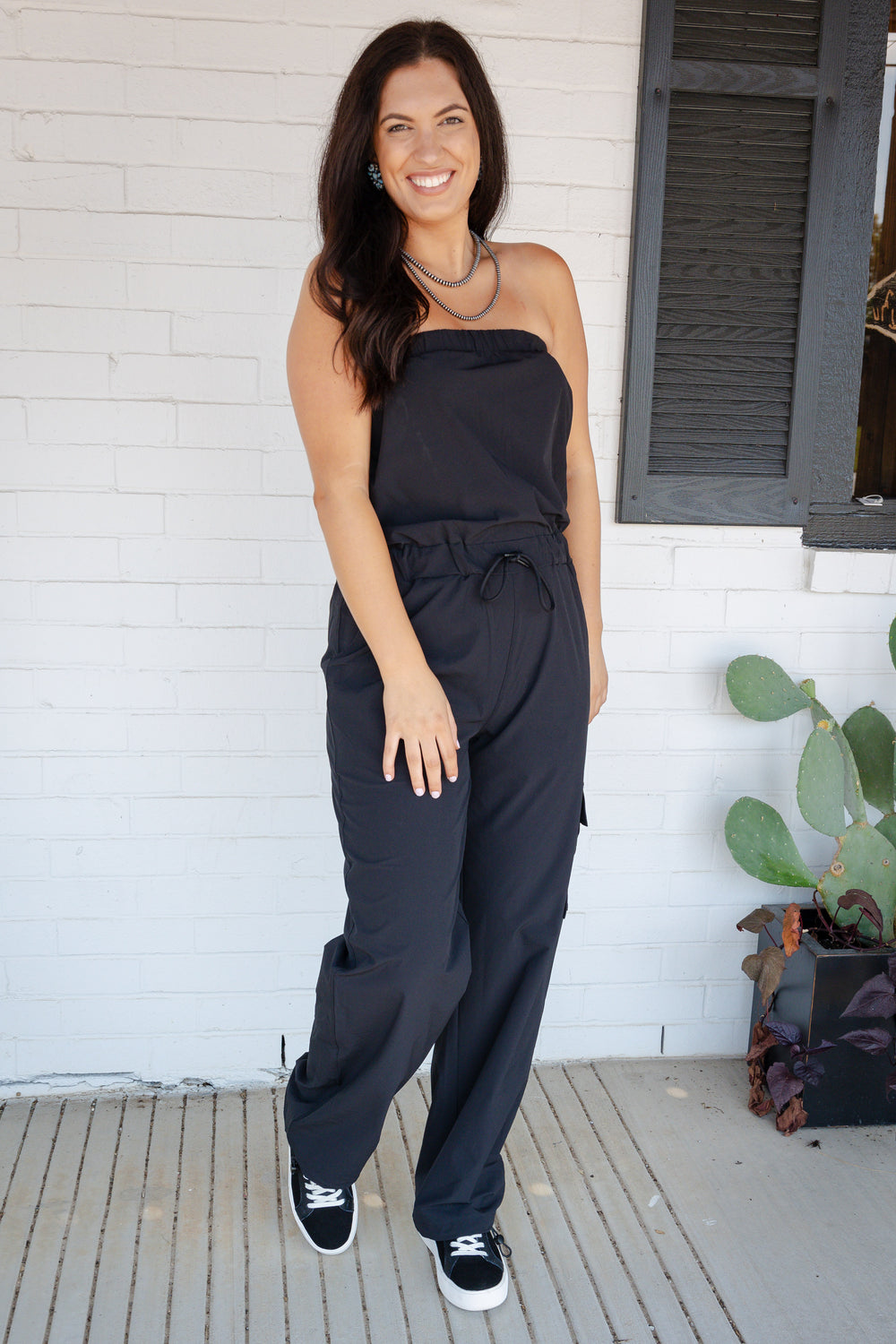 Black Cargo Jumpsuit