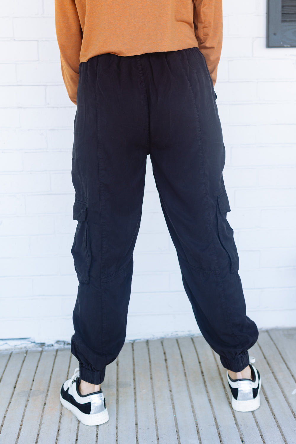 Black High Rise Ankle Joggers