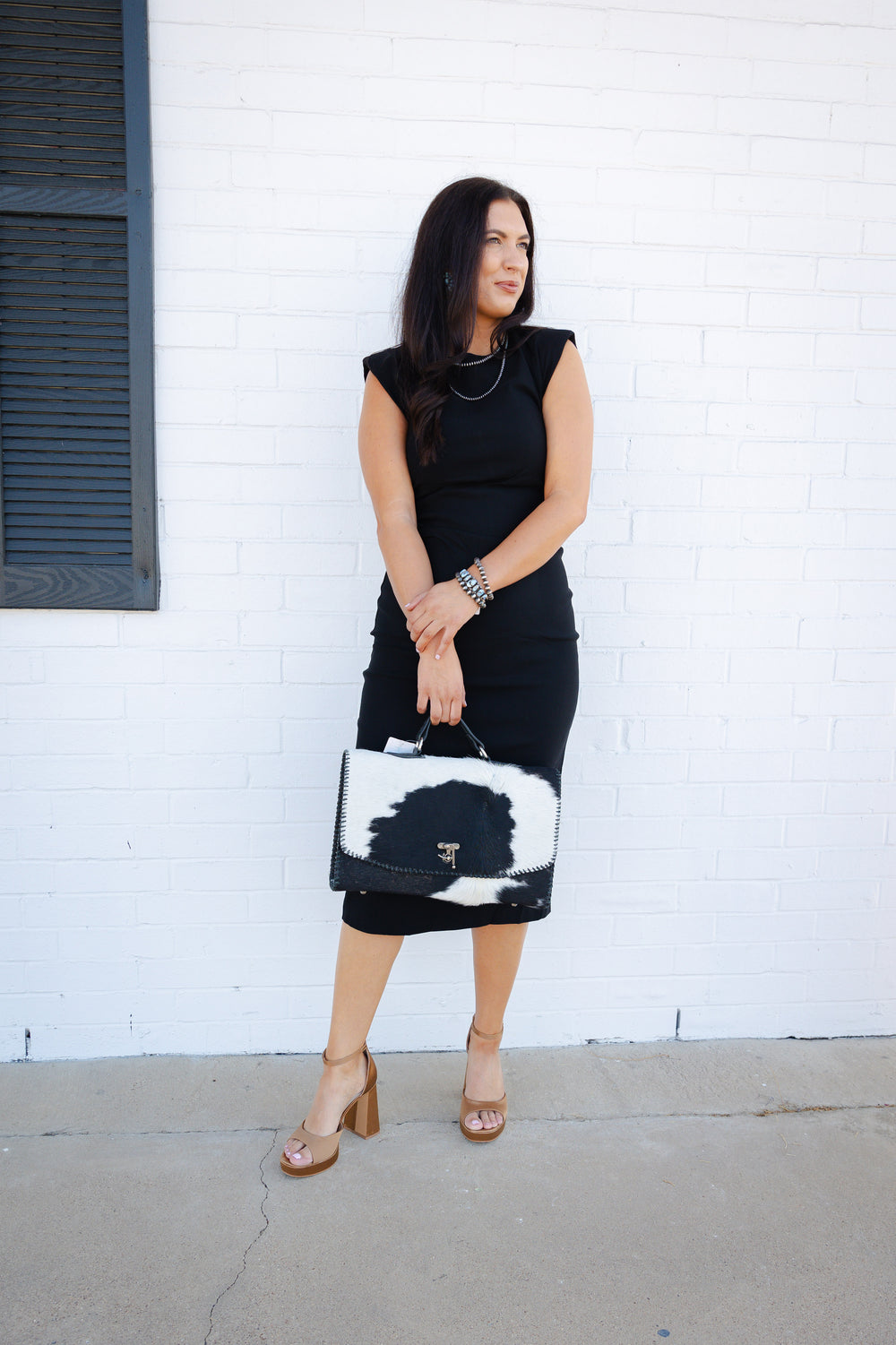 Black Sleeveless Midi Dress