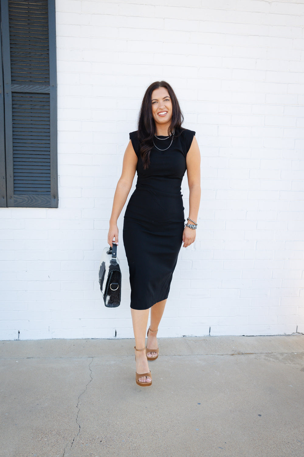 Black Sleeveless Midi Dress