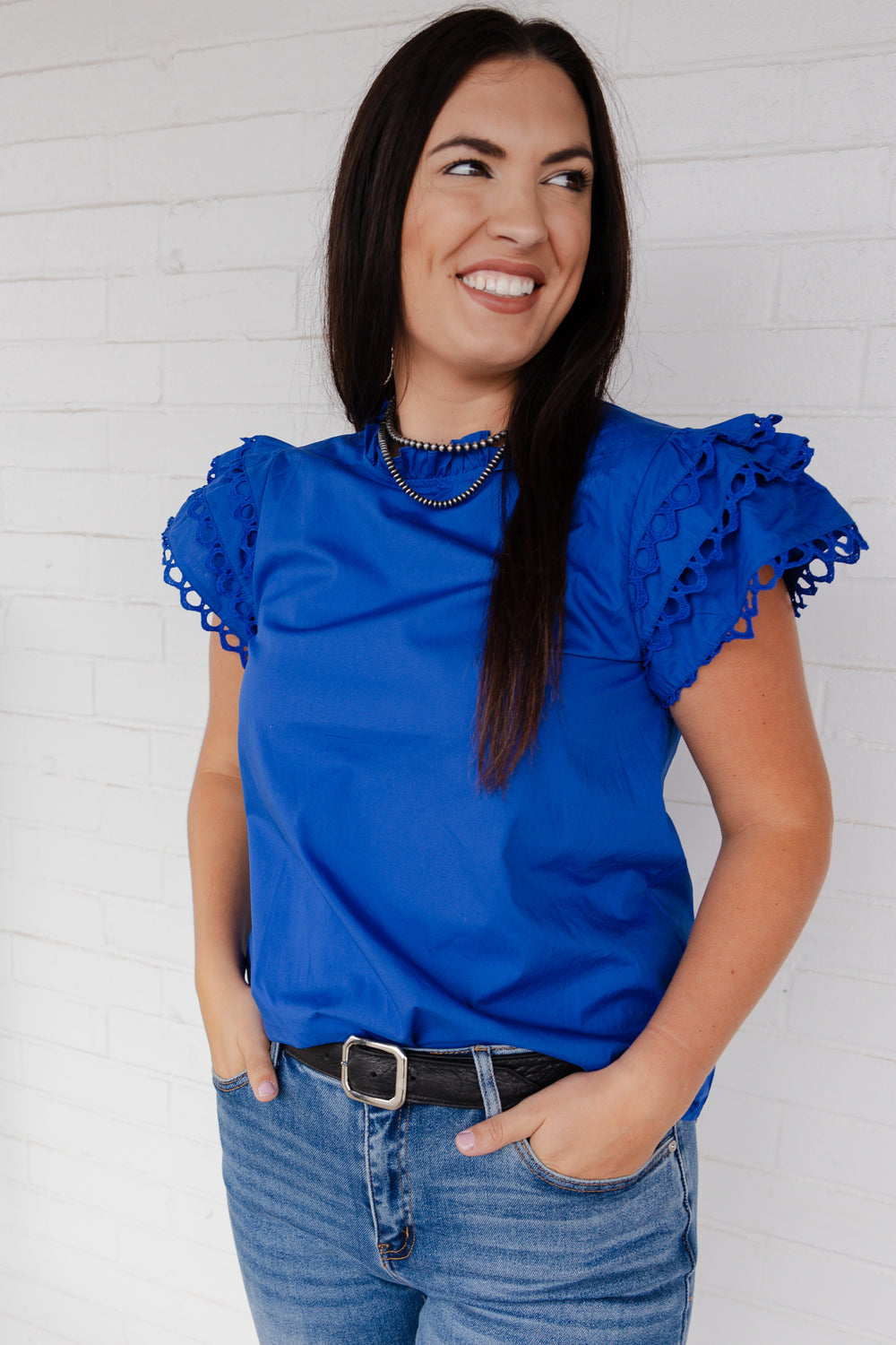 Blue Sleeves Blouse