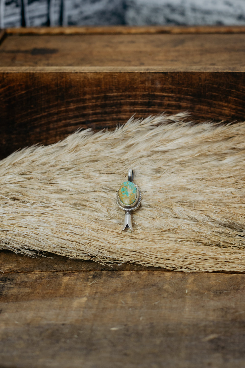 Braided Rope Turquoise Blossom Pendant