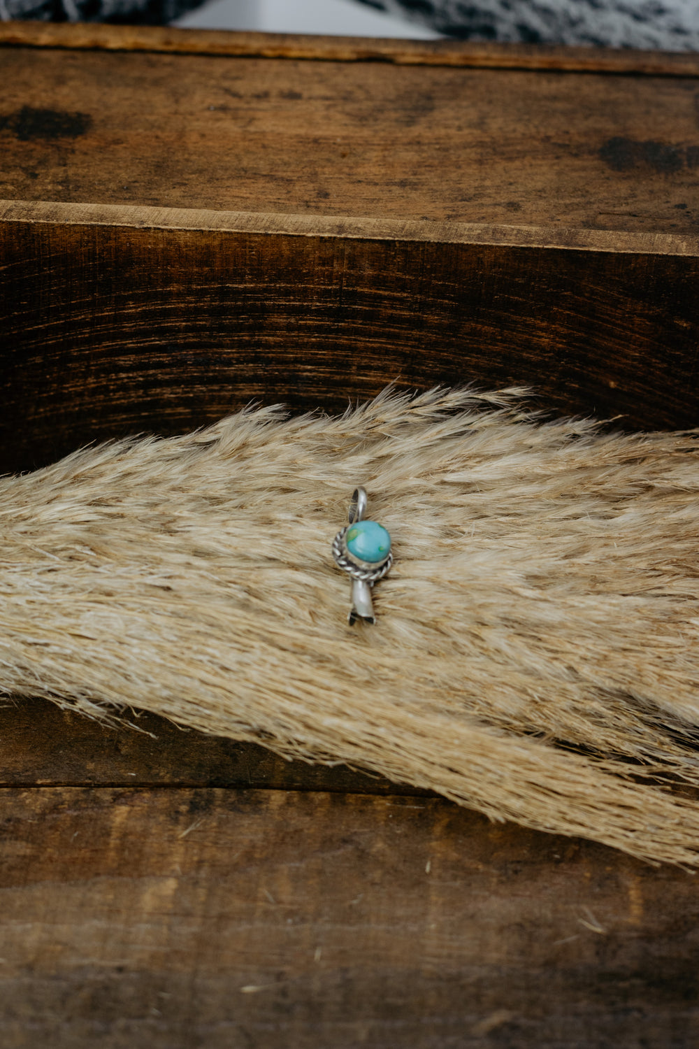 Braided Rope Turquoise Blossom Pendant