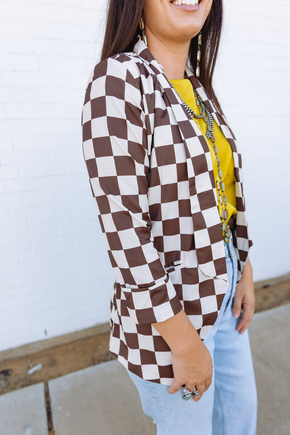 Brown Checkered Blazer