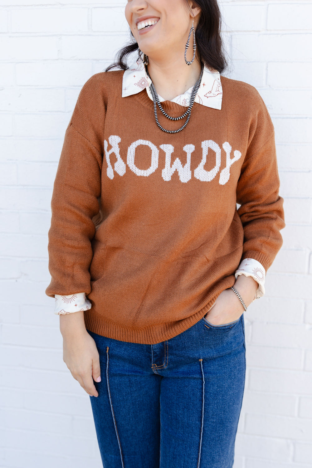 Brown Howdy Sweater