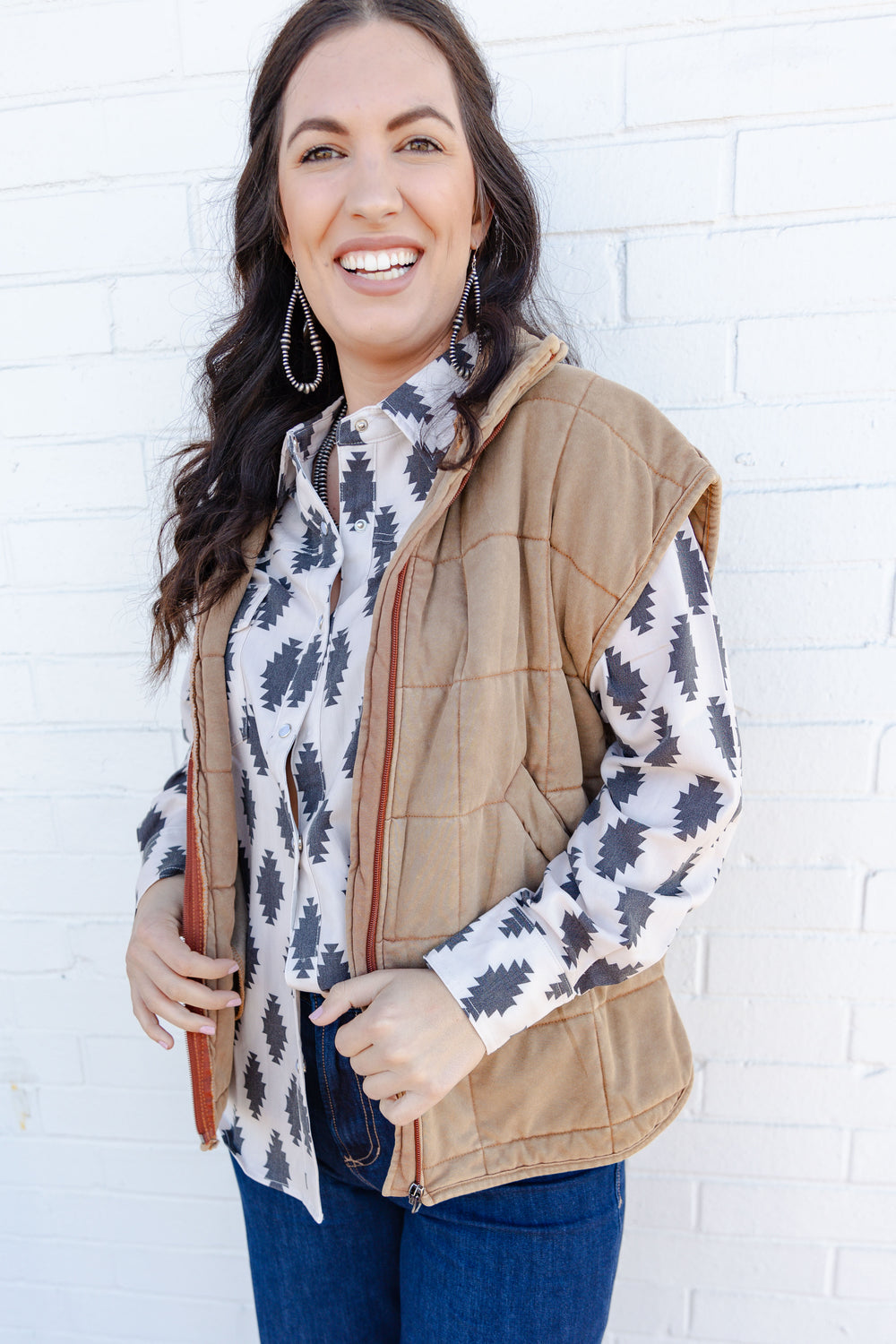 Brown Quilted Vest