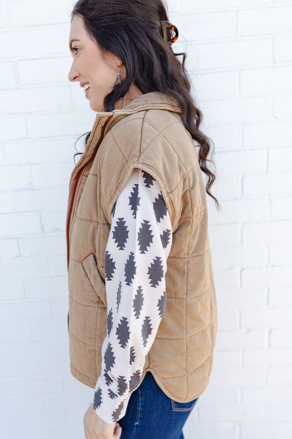 Brown Quilted Vest