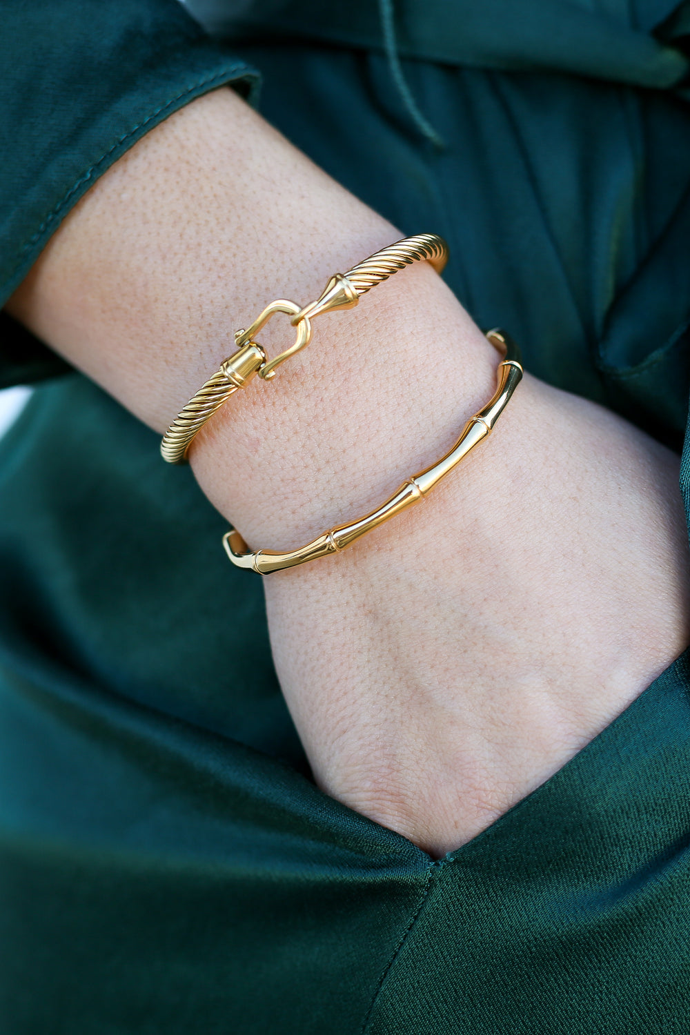 18k Gold Plated Twist Bangle