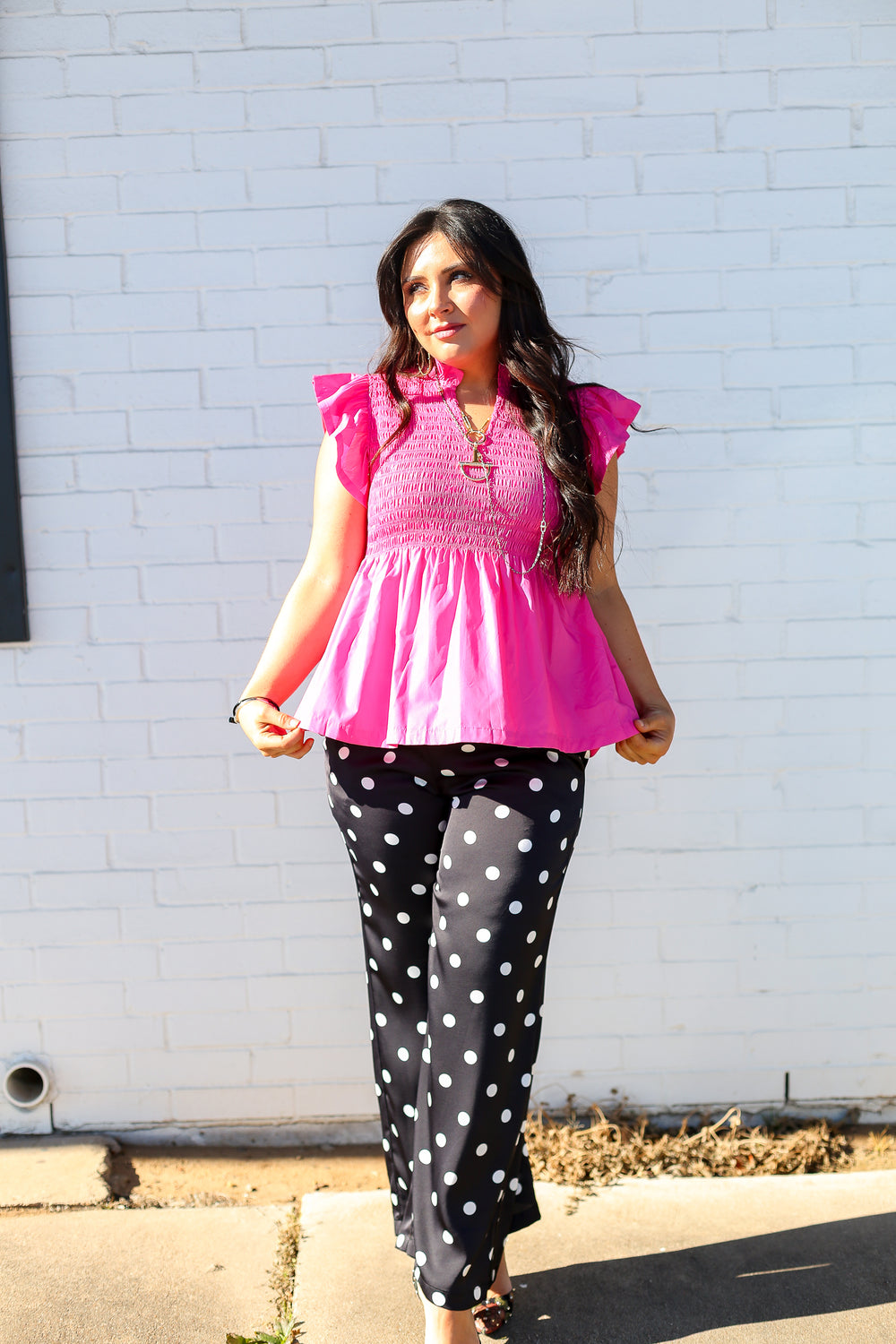 Barbie Pink Willow Flutter Sleeve Blouse