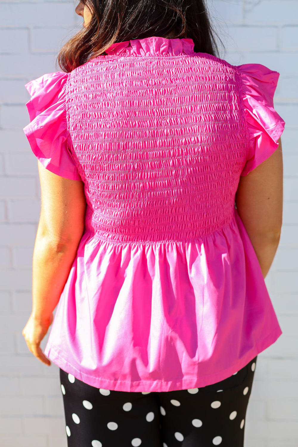 Barbie Pink Willow Flutter Sleeve Blouse