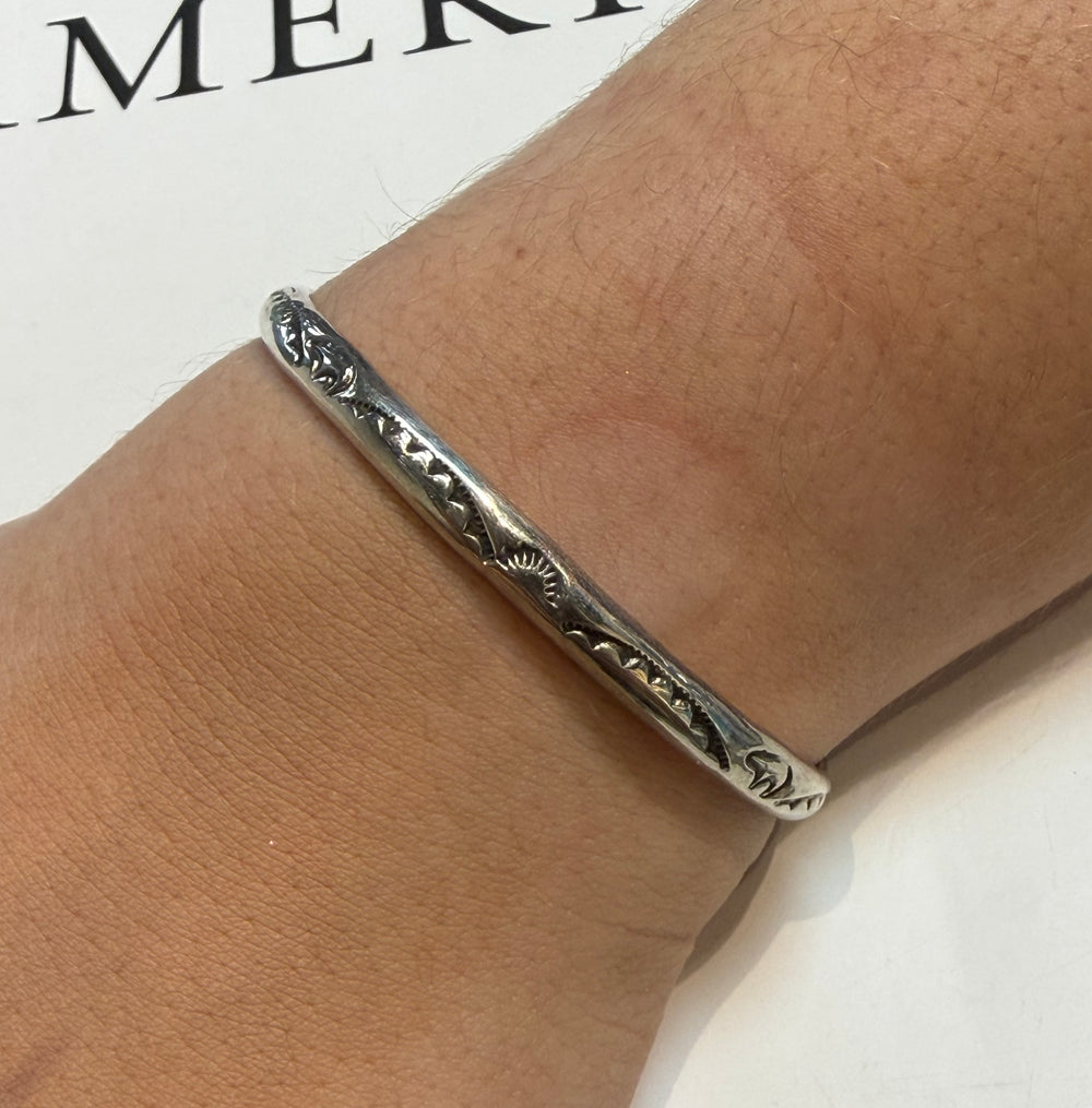 Bear Stamped Sterling Silver Cuff