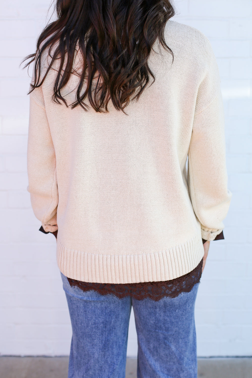 Beige Buckin Cowboy Sweater