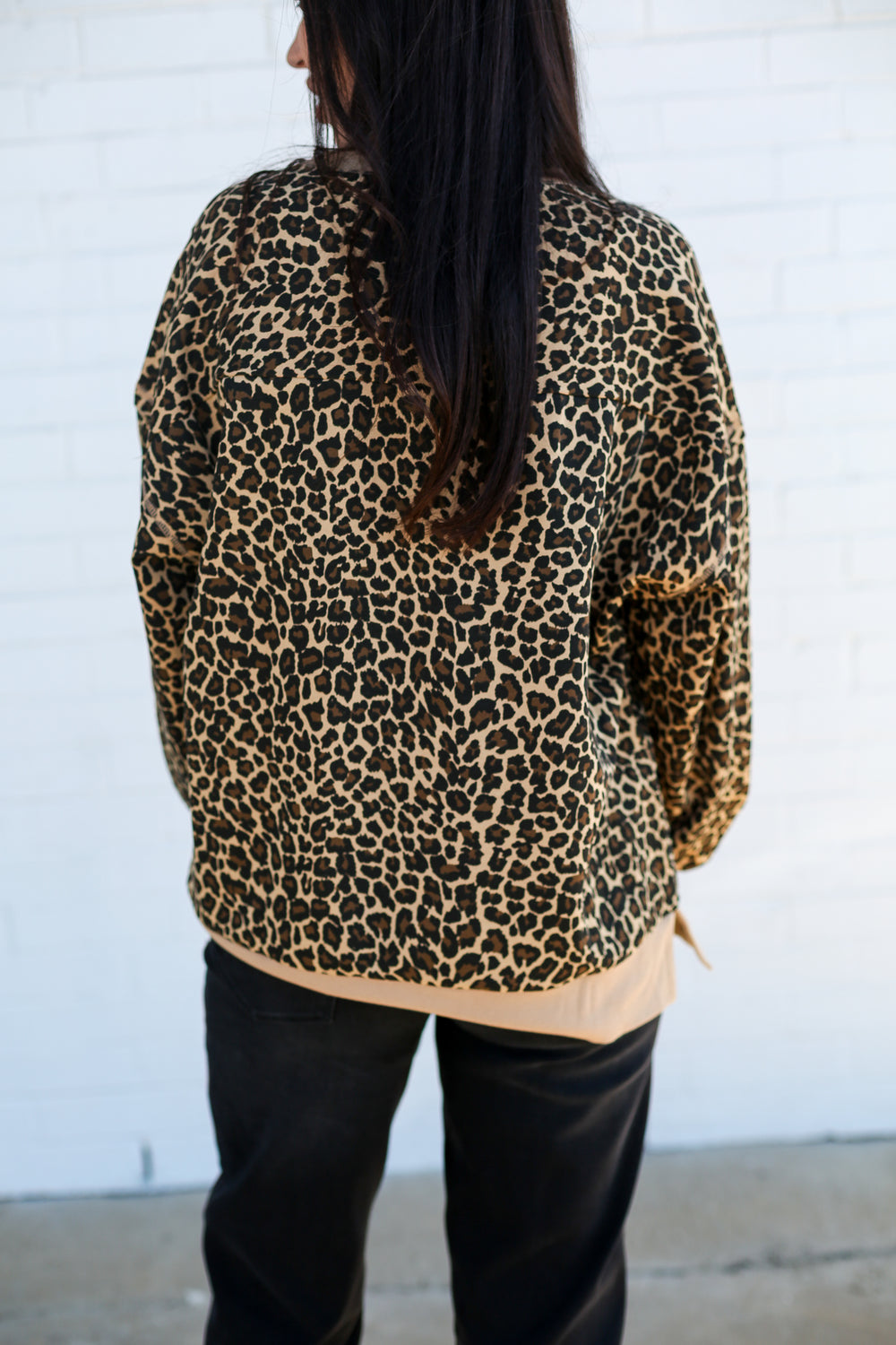 Beige Leopard Long Sleeve Top