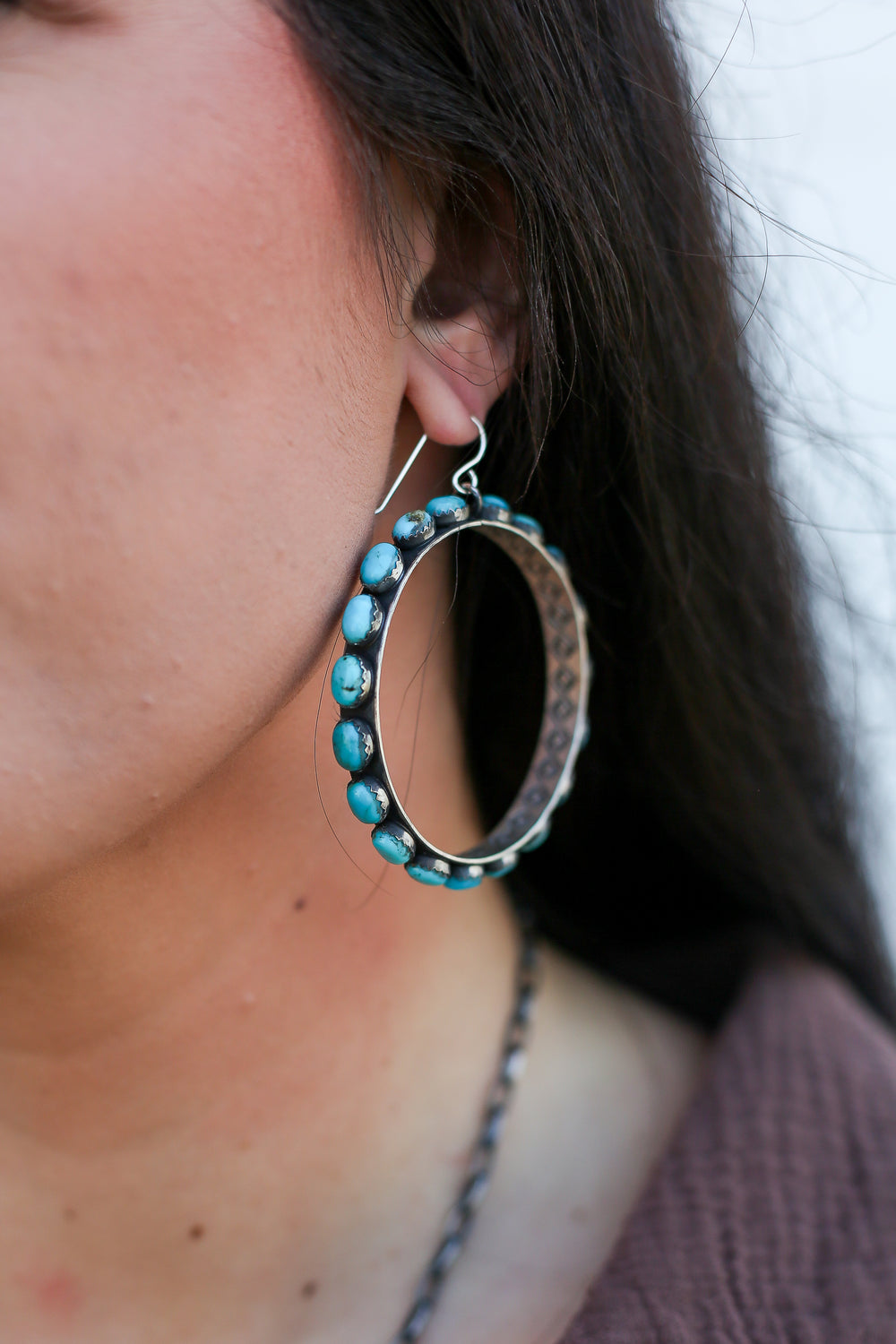 Billings Turquoise Hoop Earrings