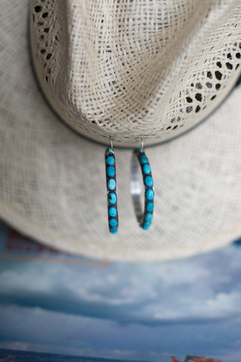 Billings Turquoise Hoop Earrings