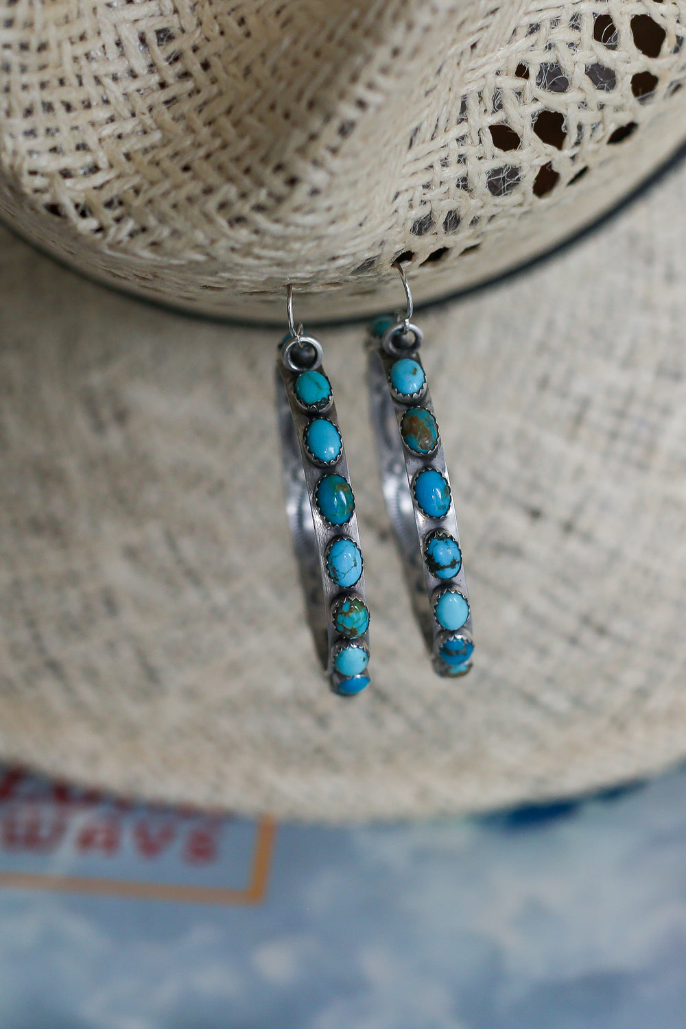 Billings Turquoise Hoop Earrings