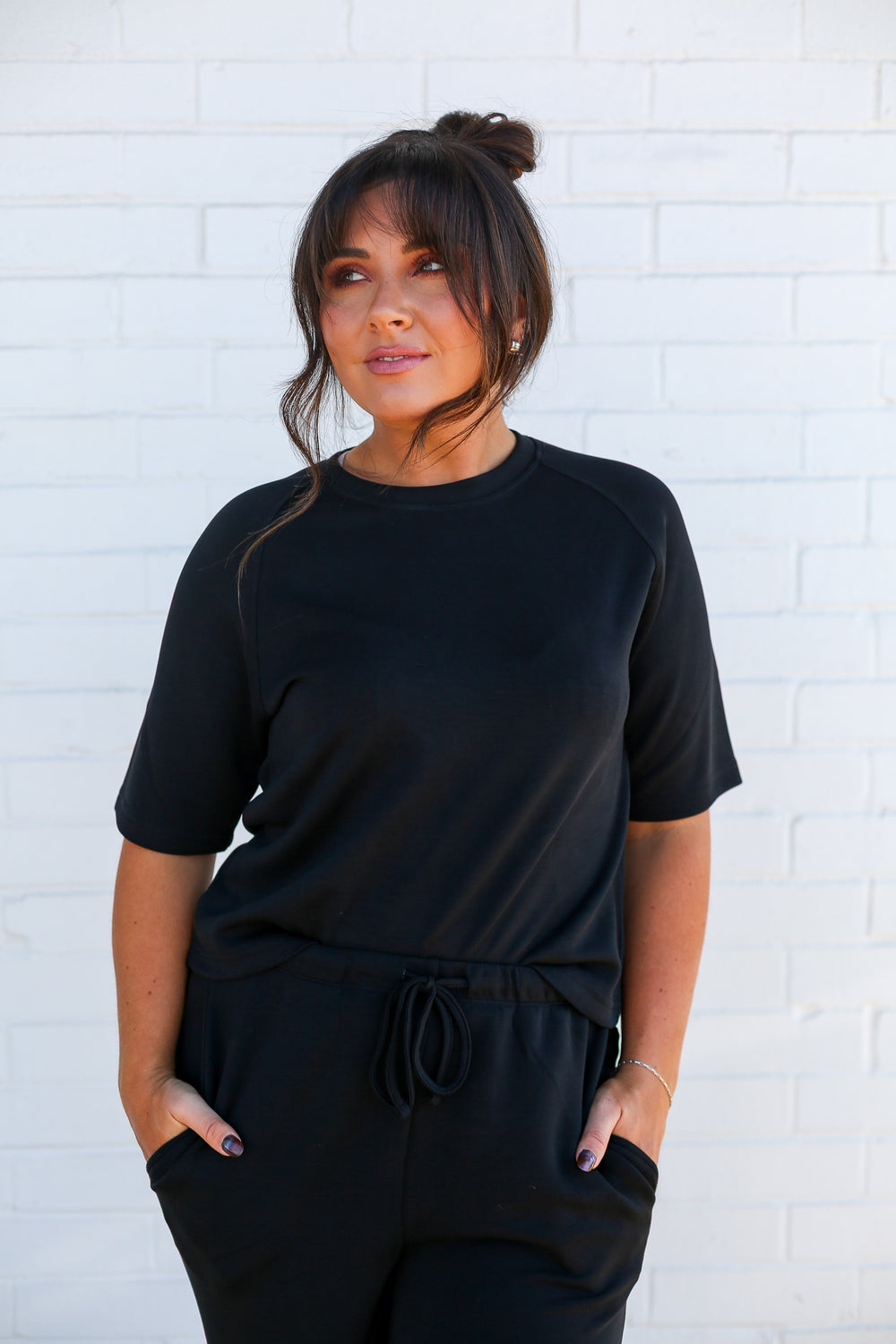 Black Caxton Soft Drape Tee