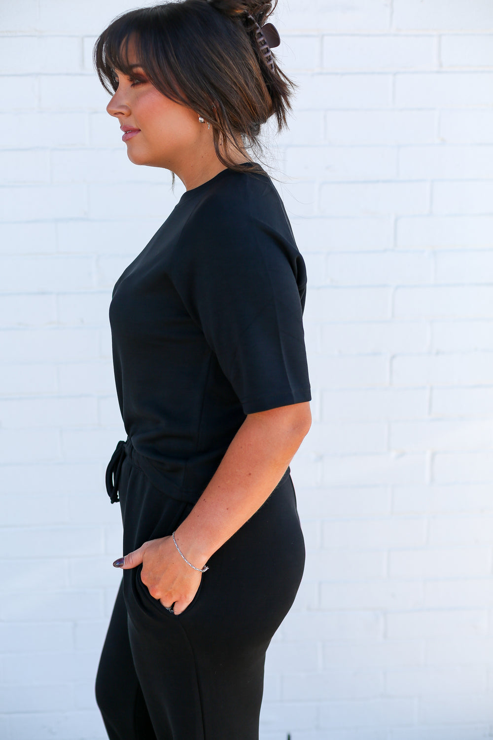 Black Caxton Soft Drape Tee