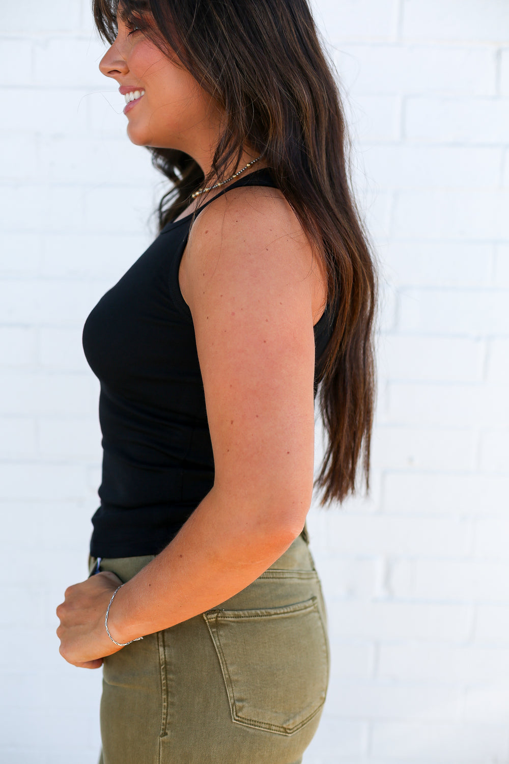 Black Cloud Knitted Basic Tank Top