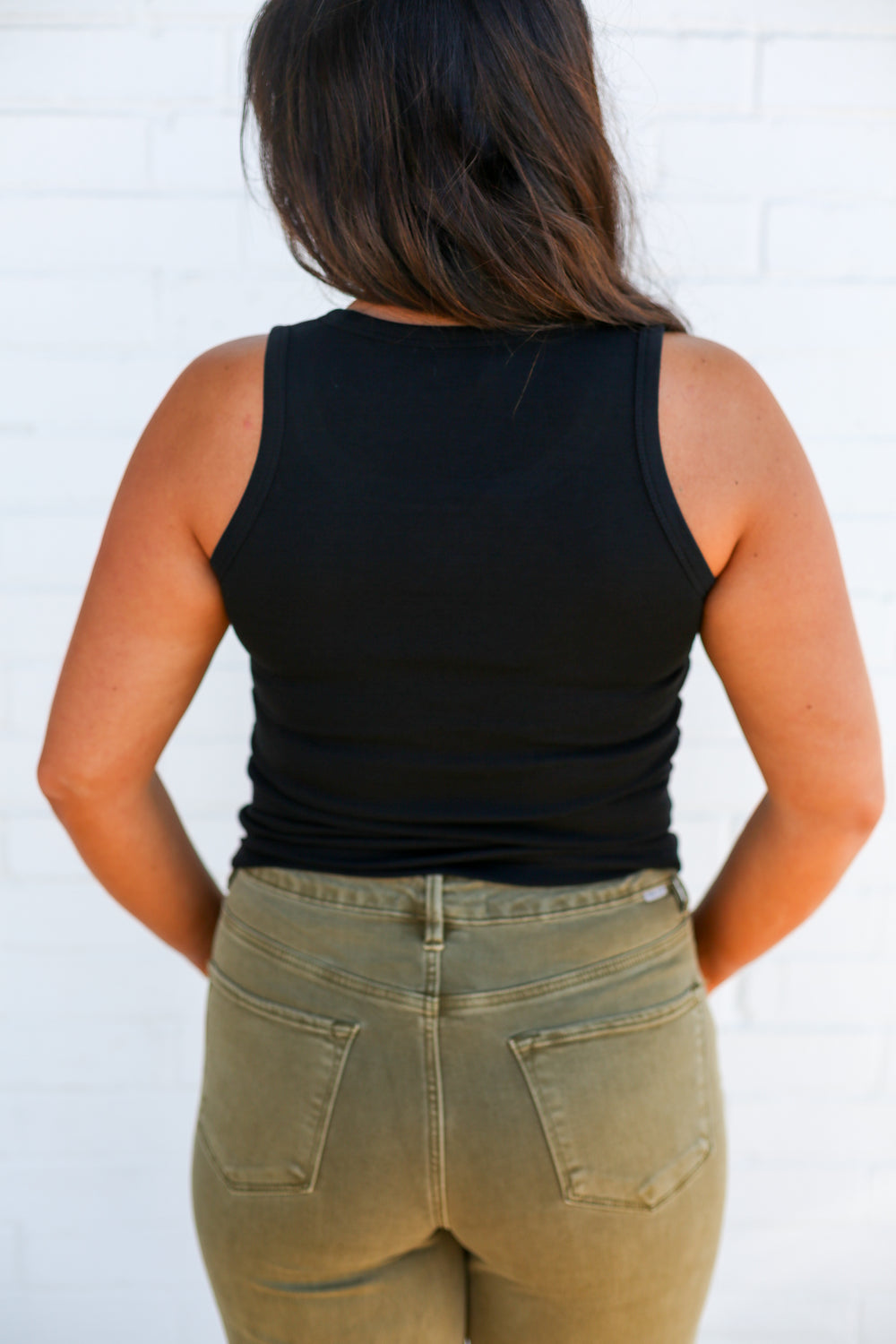 Black Cloud Knitted Basic Tank Top