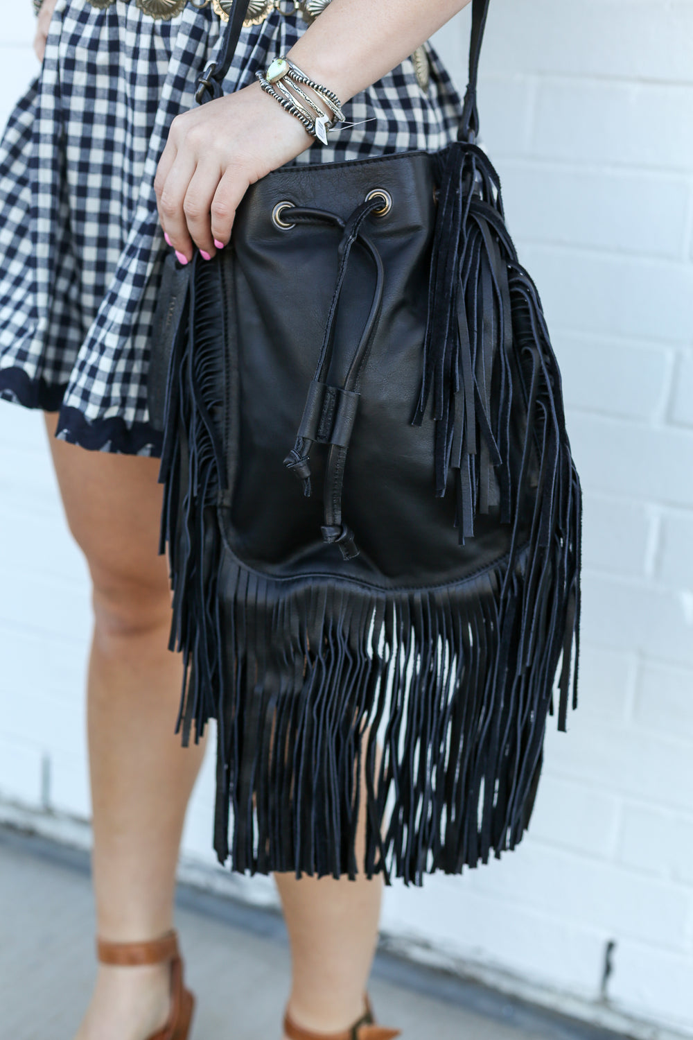 Black Gypsy Fringed Crossbody