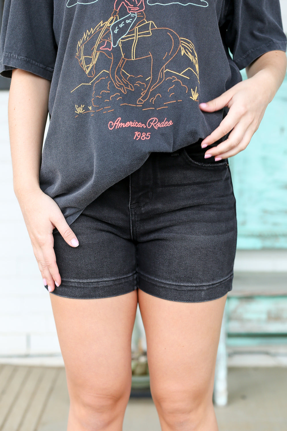 Black High Rise Shorts