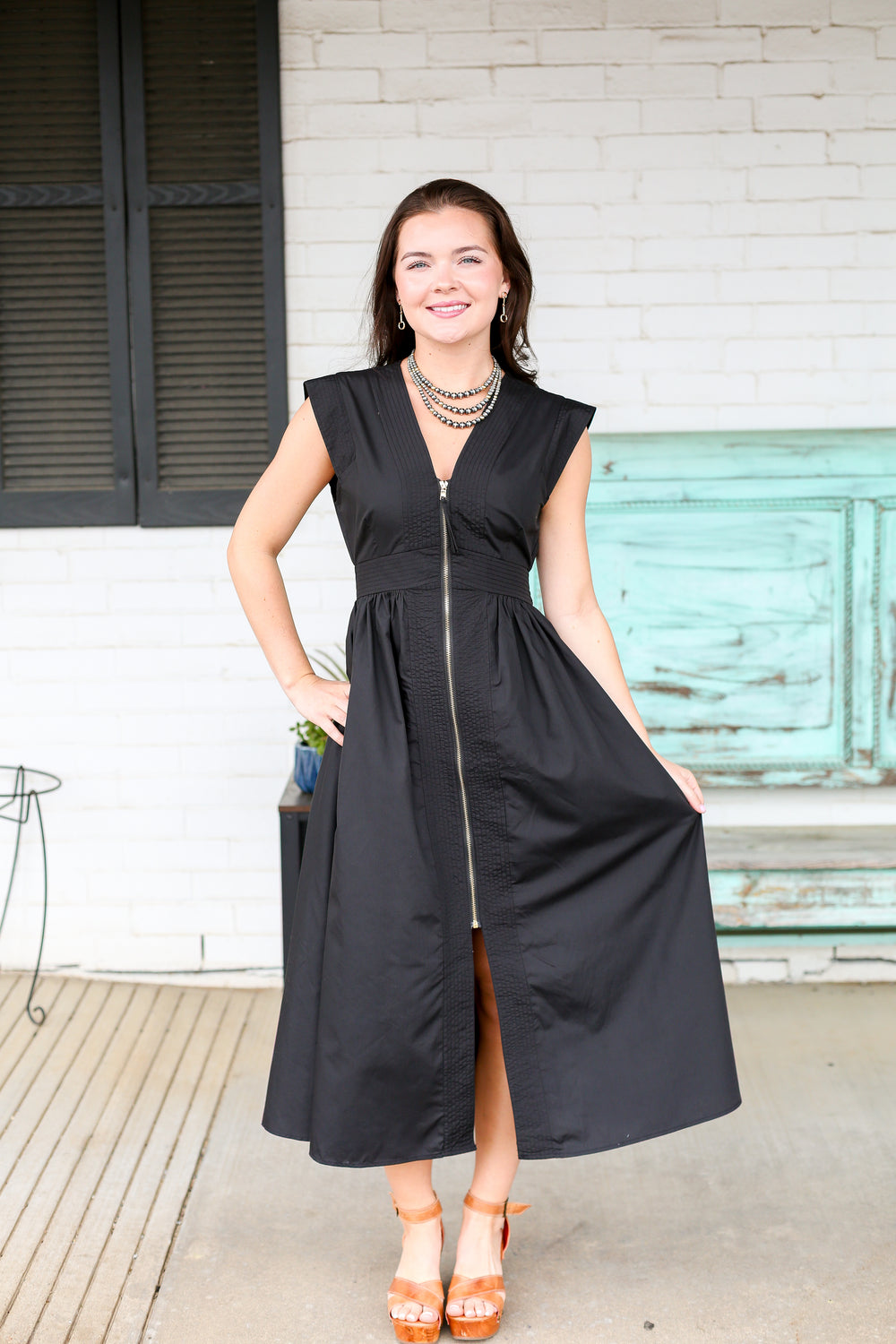 Black Jolene Midi Dress