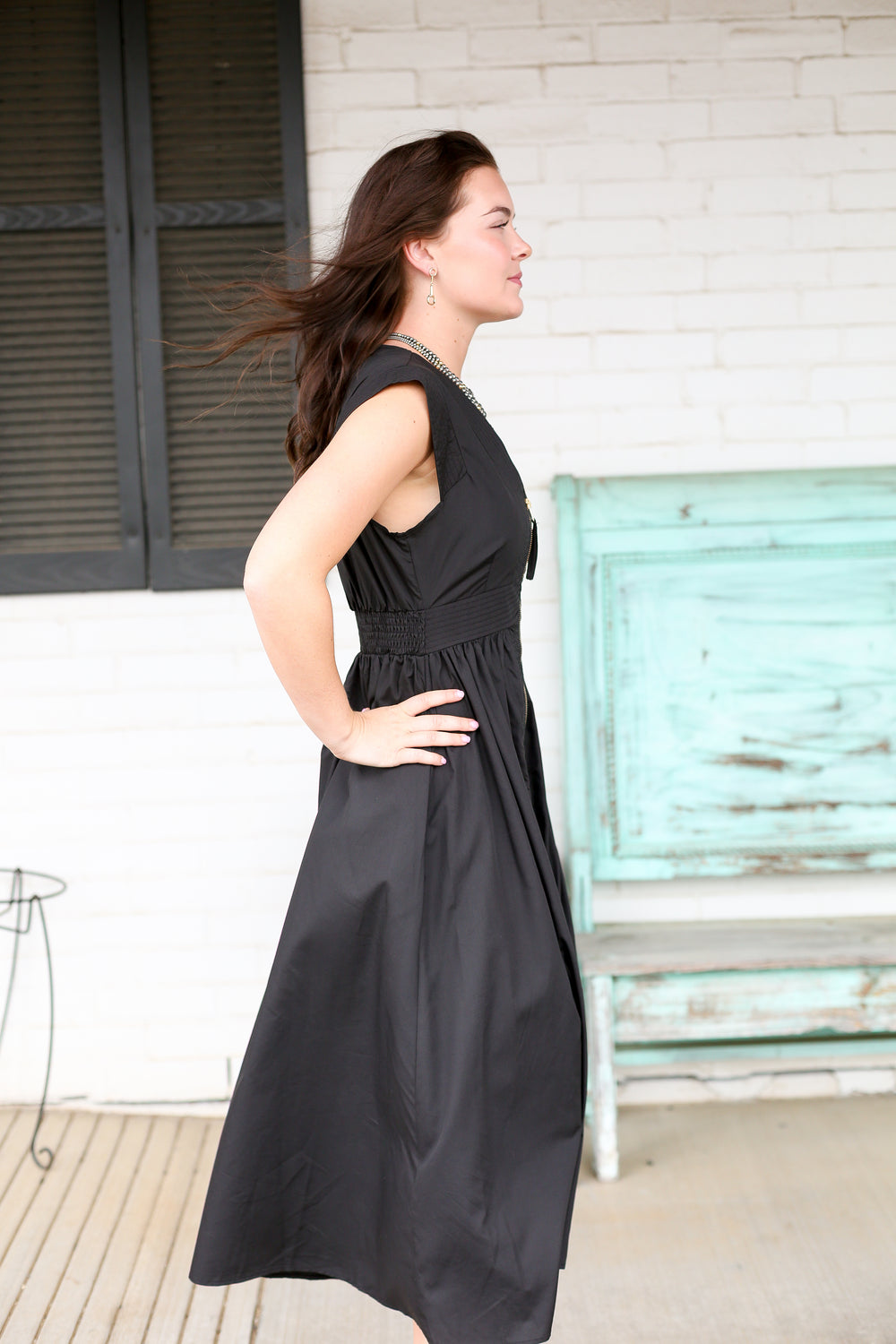 Black Jolene Midi Dress