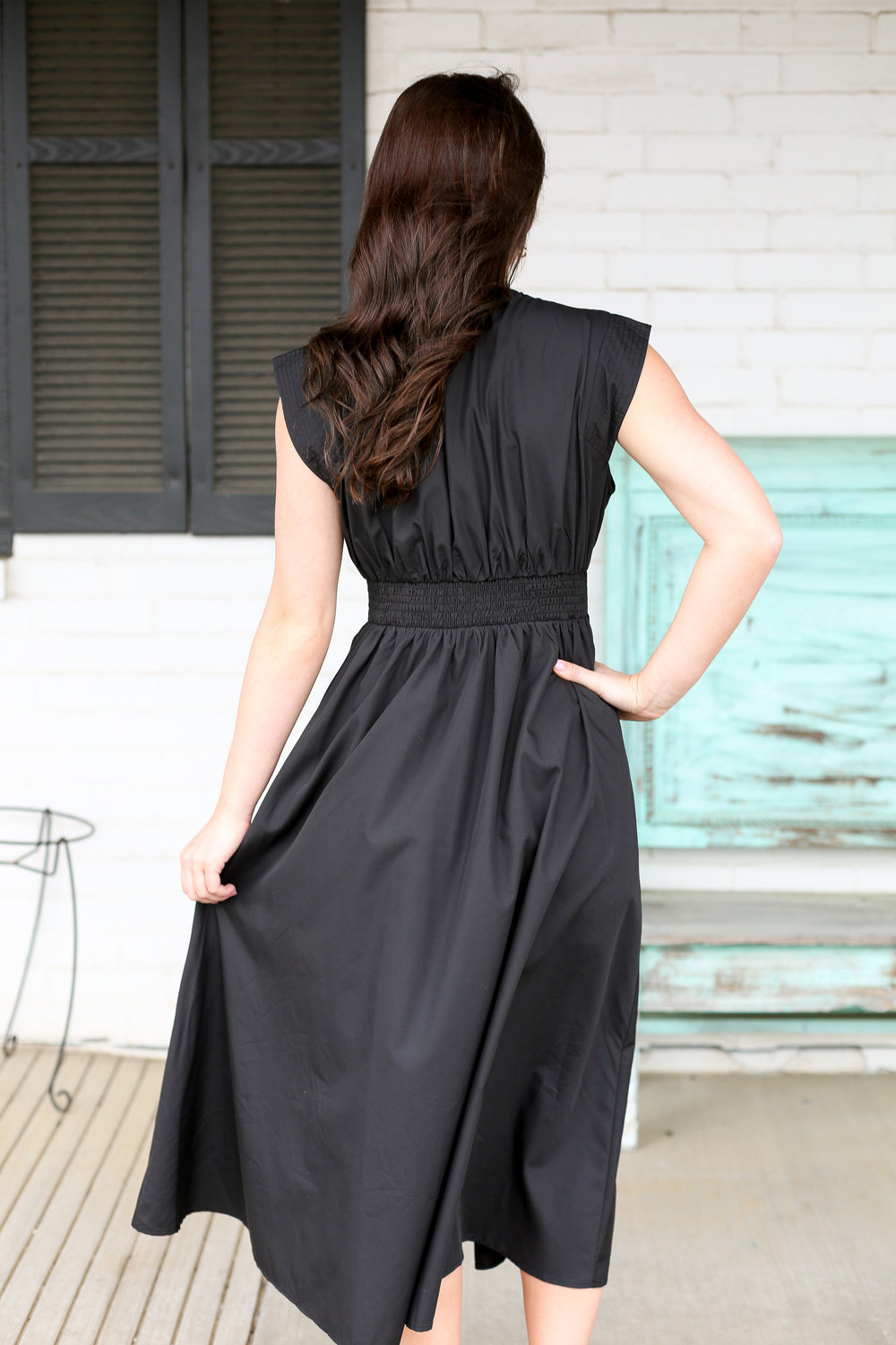 Black Jolene Midi Dress