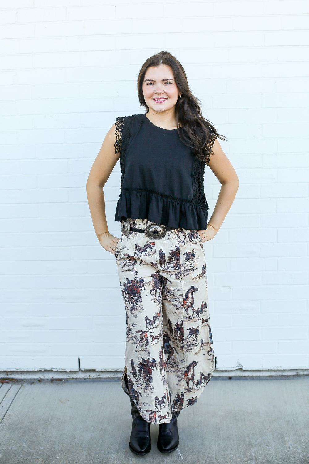 Black Lacey Ruffled Top
