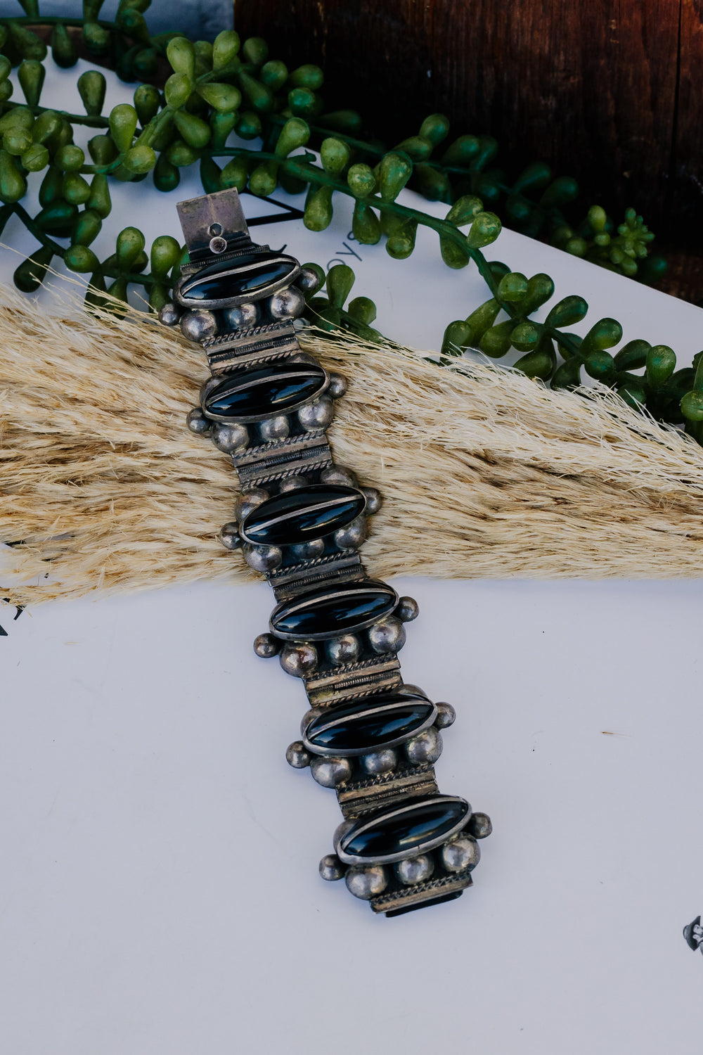 Black Onyx Taxco Bracelet