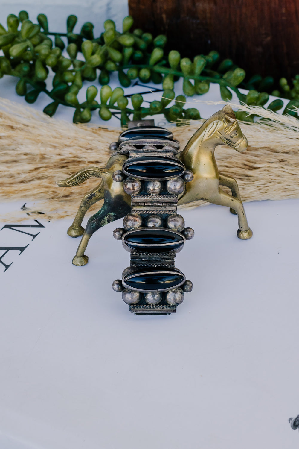 Black Onyx Taxco Bracelet