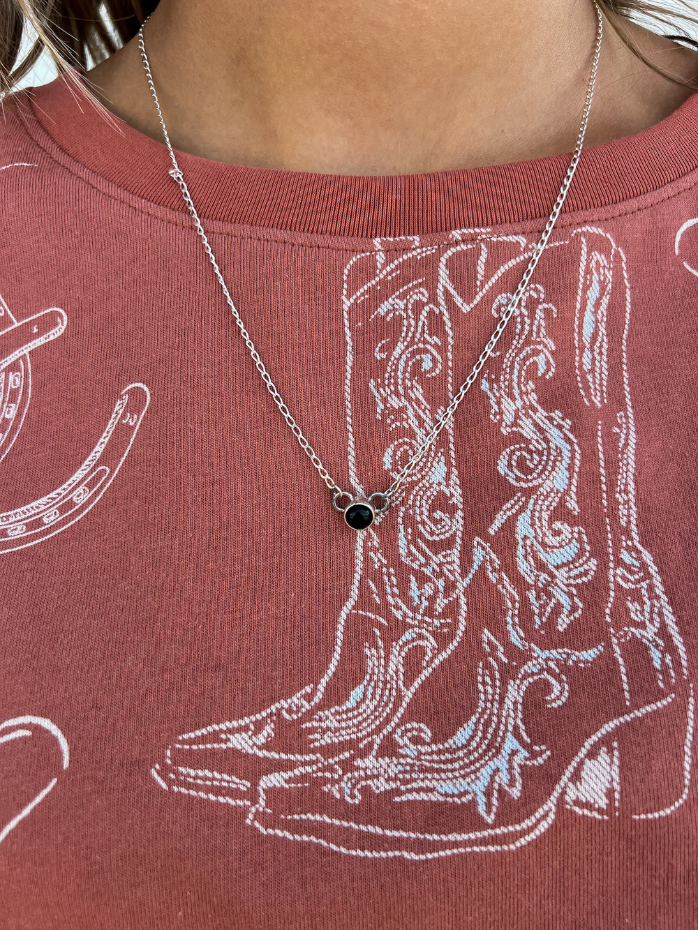 Black Onyx Dainty Dot Necklace