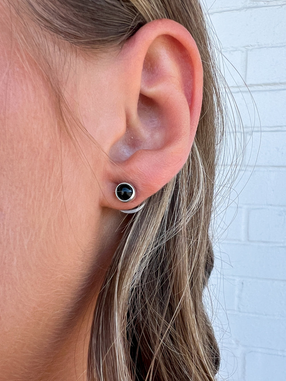 Black Onyx Lewis Studs