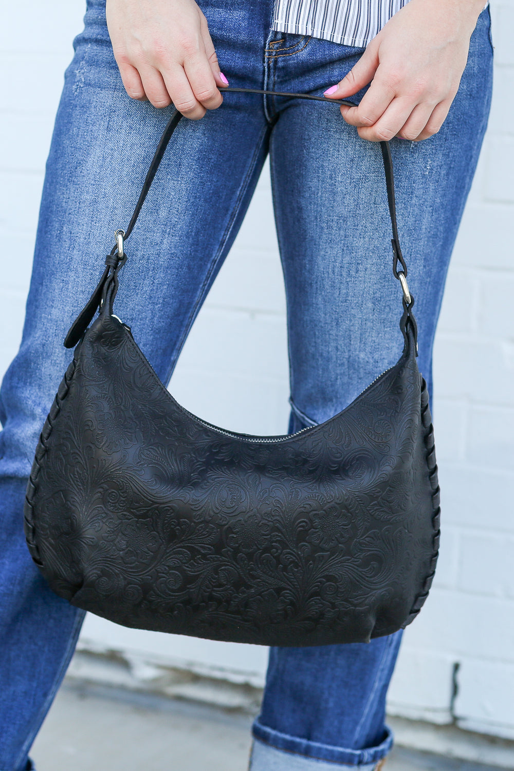 Black Park Flower Shoulder Bag