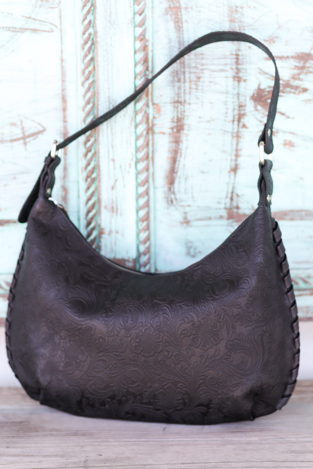 Black Park Flower Shoulder Bag