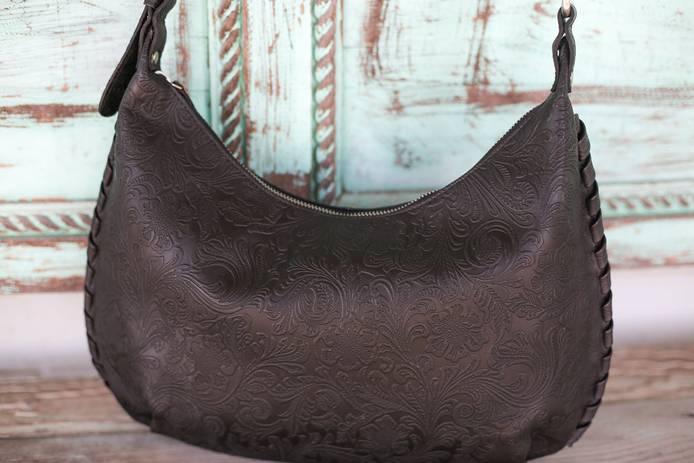 Black Park Flower Shoulder Bag