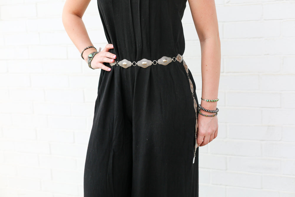 Black Pleated Woven Jumpsuit