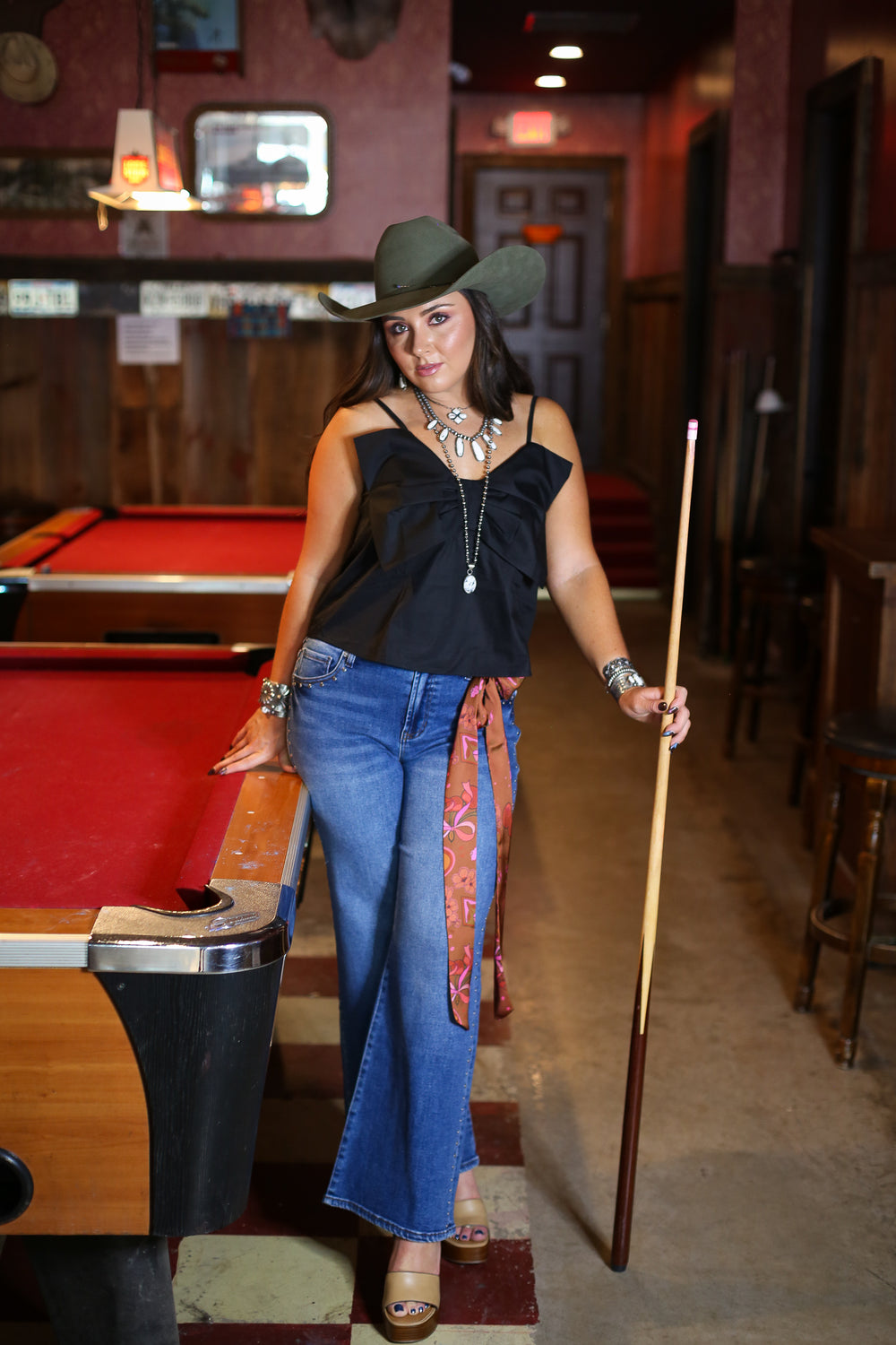 Black Poplin Crop Top