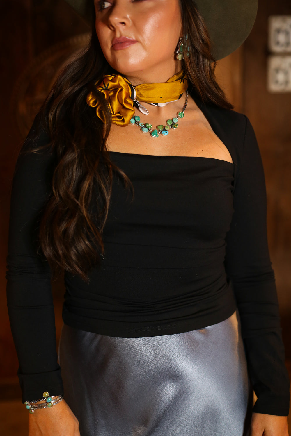 Black Ruched Rowen Top