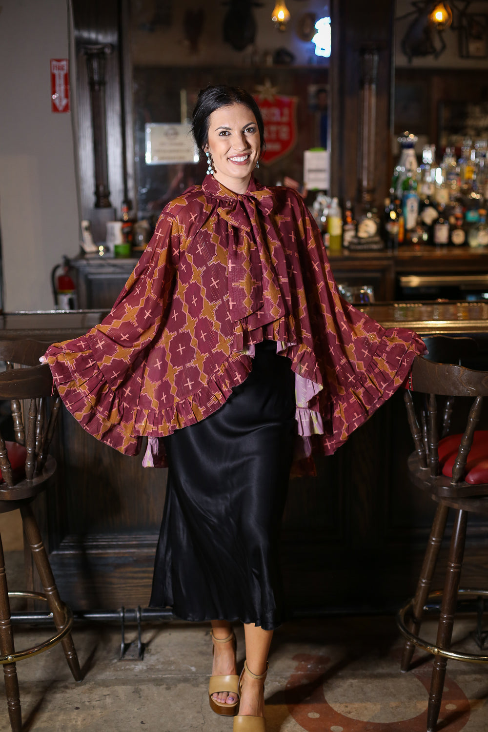 Black Satin Slip Skirt